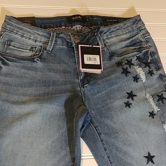 Nanette Lepore Nolita Skinny π Embroidered Jeans - Picture 6 of 13